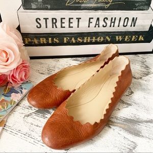 Chloe scallop ballet flats sz 35.5